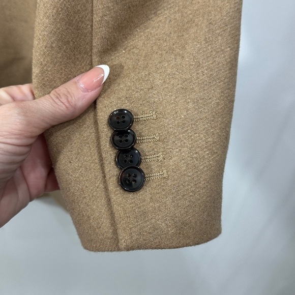 Express Women’s Trench Coat Wool Blend Camel Color Water Resistant size XS. NWT. - Picture 8 of 12